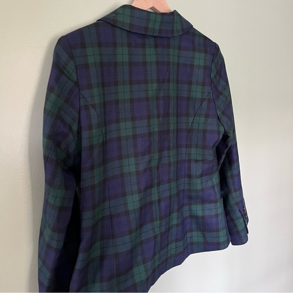 Pendleton Virgin Wool Women’s 3 Button Closure Plaid Blazer Jacket Blue Green 10 - Picture 5 of 10
